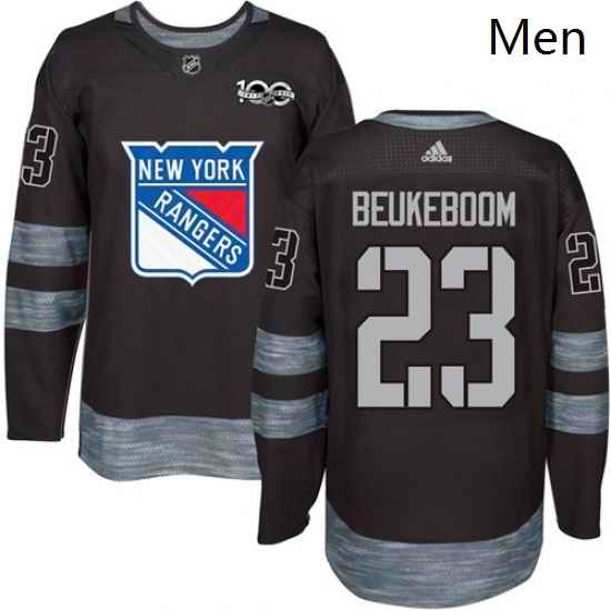 Mens Adidas New York Rangers 23 Jeff Beukeboom Premier Black 1917 2017 100th Anniversary NHL Jersey